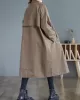 Buttoned Pockets Long Sleeves Loose Notched Collar Trench Coats