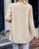 Solid Color Long Sleeves Loose Collarless Outerwear