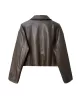 Solid Color Zipper Long Sleeves Loose Lapel Collar Outerwear Jackets&Coats