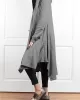 Irregular Clipping Long Sleeves Solid Color Hooded Outerwear