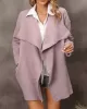 Solid Color Batwing Sleeves Long Sleeves Lapel Outerwear