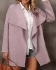 Solid Color Batwing Sleeves Long Sleeves Lapel Outerwear