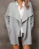 Solid Color Batwing Sleeves Long Sleeves Lapel Outerwear