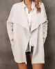 Solid Color Batwing Sleeves Long Sleeves Lapel Outerwear