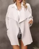 Solid Color Batwing Sleeves Long Sleeves Lapel Outerwear