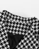 Houndstooth Split-back Split-Joint Tied Waist Long Sleeves Loose Lapel Trench Coats