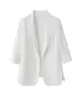 Solid Color Split-Side Sun Protection Long Sleeves Loose Notched Collar Outerwear Blazer