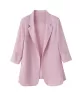 Solid Color Split-Side Sun Protection Long Sleeves Loose Notched Collar Outerwear Blazer