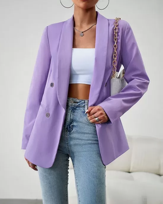 Split-Joint Long Sleeves Loose Lapel Outerwear Blazer