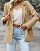 Solid Color Split-Joint Long Sleeves Loose Lapel Outerwear Blazer