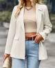 Solid Color Split-Joint Long Sleeves Loose Lapel Outerwear Blazer