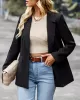 Solid Color Split-Joint Long Sleeves Loose Lapel Outerwear Blazer