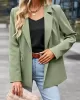 Solid Color Split-Joint Long Sleeves Loose Lapel Outerwear Blazer