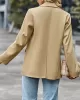 Solid Color Split-Joint Long Sleeves Loose Lapel Outerwear Blazer