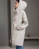 Buttoned Drawstring Elasticity Hooded Pockets Split-Back Waterproof Long Sleeves Loose High-Neck Trench Coats