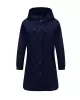 Buttoned Drawstring Elasticity Hooded Pockets Split-Back Waterproof Long Sleeves Loose High-Neck Trench Coats