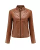 Buttoned Pockets Split-Joint Zipper Long Sleeves Plus Size Stand Collar Outerwear Jackets