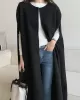 Solid Color Loose Sleeveless Round-Neck Outerwear Cape