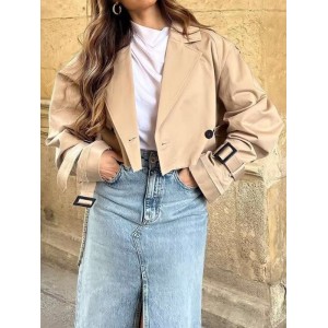 Split-Joint Long Sleeves Loose Lapel Jackets