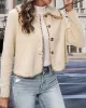 Buttoned Split-Joint Long Sleeves Loose Lapel Outerwear