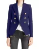 Buttoned Long Sleeves Notched Collar Outerwear Blazer