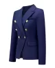 Buttoned Long Sleeves Notched Collar Outerwear Blazer