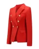 Buttoned Long Sleeves Notched Collar Outerwear Blazer