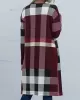 Plaid Long Sleeves Loose Collarless Outerwear