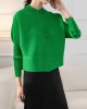 Buttoned Pleated Pockets Solid Color Long Sleeves Loose Round-Neck Outerwear