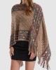 Asymmetric Tasseled Loose V-Neck Shawl&Cloak Cape