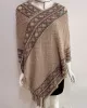 Asymmetric Tasseled Loose V-Neck Shawl&Cloak Cape