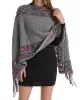 Asymmetric Tasseled Loose V-Neck Shawl&Cloak Cape