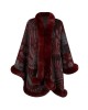 Jacquard Keep Warm Velvet Long Sleeves Loose Collarless Shawl Cape