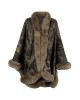 Jacquard Keep Warm Velvet Long Sleeves Loose Collarless Shawl Cape