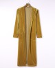 Pockets Solid Color Split-Joint Velvet Long Sleeves Loose Collarless Outerwear