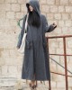 Long Sleeves Loose Solid Color Split-Joint Hooded Jackets&Coats Outerwear