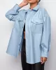 Buttoned Pockets Long Sleeves Loose Lapel Outerwear Jackets