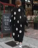 Loose Polka-dot Printed Long Cover-up