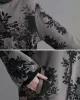 Artistic Retro Loose Floral Printed Hooded Long Sleeves Outwear