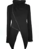 Original Asymmetric Split-Joint High-Neck Woolen Coat