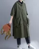 Loose Hooded Trench Long Coat