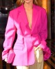 Original Long Sleeves Loose Solid Color Deep V-Neck Outerwear Blazer