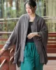 Vintage Batwing Sleeves Split-Joint Solid Color Outerwear