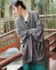 Vintage Batwing Sleeves Split-Joint Solid Color Outerwear