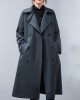 Loose Buttoned Notched Collar Trench Coat