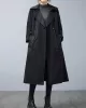 Loose Buttoned Notched Collar Trench Coat