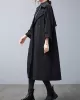 Loose Buttoned Notched Collar Trench Coat