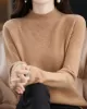 Office Long Sleeves Solid Color High-Neck Sweater Tops Pullovers