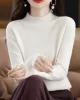 Office Long Sleeves Solid Color High-Neck Sweater Tops Pullovers