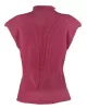 Casual Cap Sleeve Solid Color High-Neck Sweater Tops Pullovers